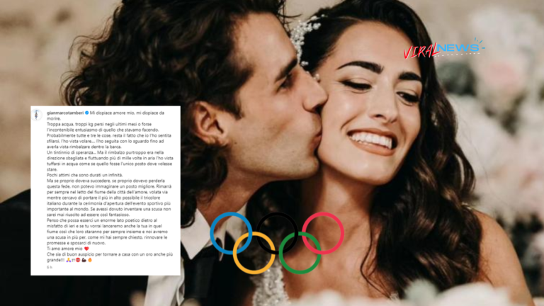 gianmarco tamberi perde la fede nuziale nella senna durante la cerimonia di apertura delle olimpiadi Parigi 2024, la lettera di scuse alla moglie su instagram