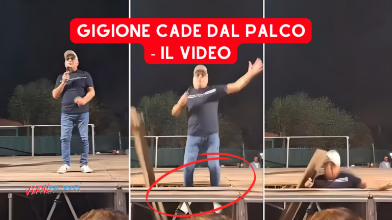 Gigione cade dal palco durante un concerto il video