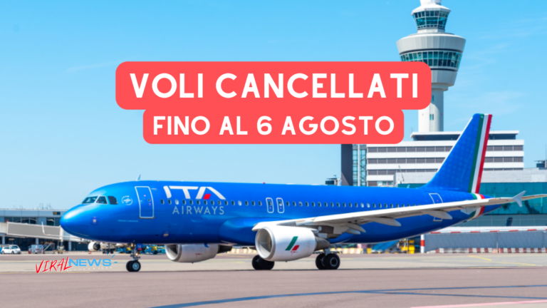 ITA airways voli sospesi fino al 6 agosto per tel aviv