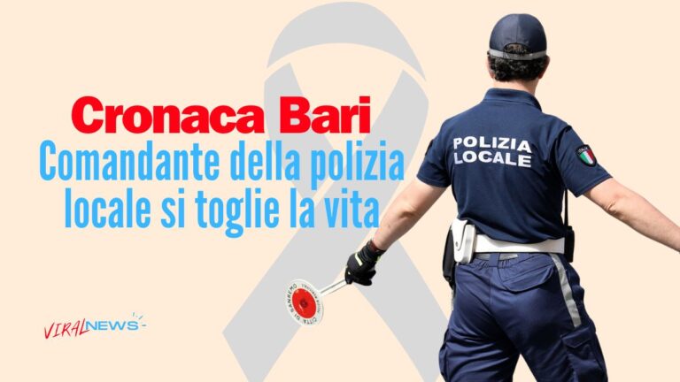 Bari comandante della polizia locale Cosimo napolitano si toglie la vita