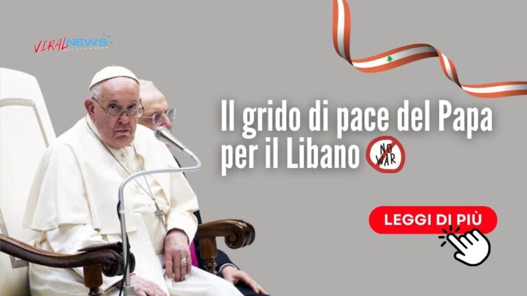 il papa vuole la pace per il libano