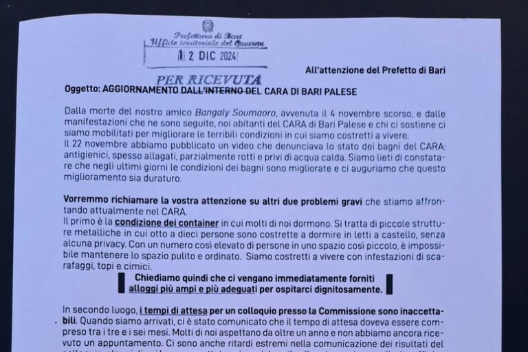 Un Grido per la Dignità: La Battaglia dei Migranti di Bari per Condizioni di Vita Migliori